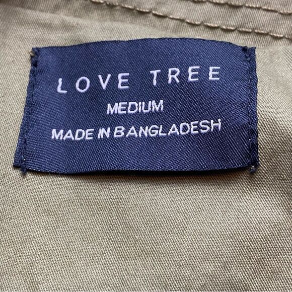 Love Tree Green Military Style Jacket Size Medium - Picture 3 of 14